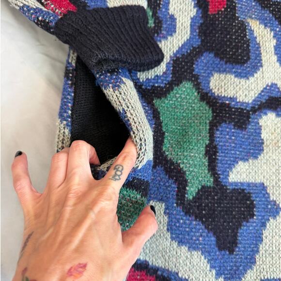 VNTG Falcon Italian Design, Multicolored, Wool, Thick, One Button Cardigan- L/XL - Picture 10 of 11